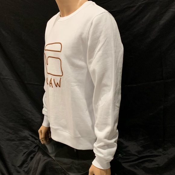 Solid white g-star raw logo sweat shirt - Picture 3 of 3